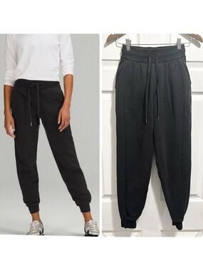 Lululemon Scuba High-Rise Jogger Fleece Black Sweat Pants Size 2